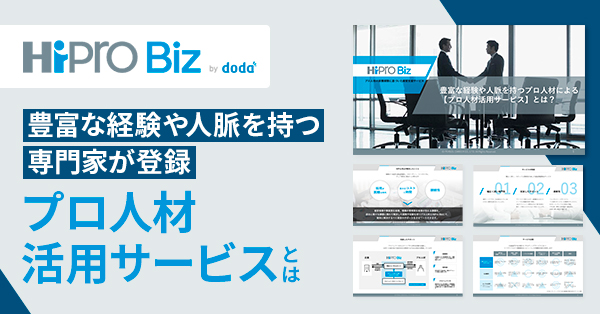 HiProBiz 豊富な経験や人脈を持つ専門家が登録 プロ人材活用サービスとは