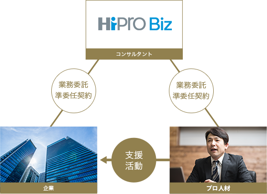 プロ人材利用の開始後もHiPro Bizコンサルタントが継続的にフォローアップします